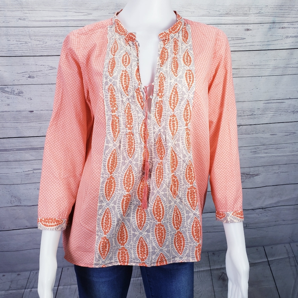 J.Crew Tunic 3/4 Orange Sz 6